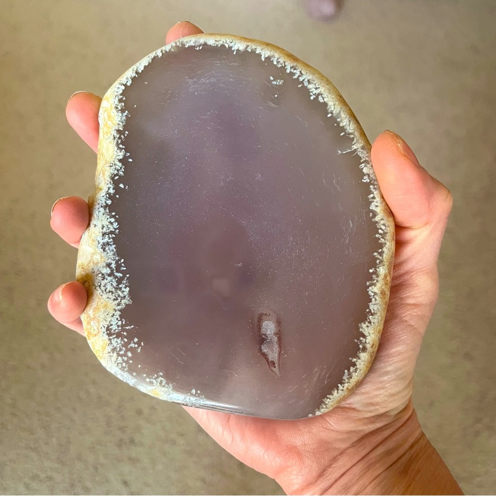 Brazilian Agate Geode Slab Slice | Polished Natural Stone Quartz Crystal